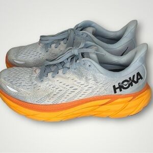 Hoka One One Women Clifton 8 Road Running Summer Song / Ice Flow Blue Size 9B